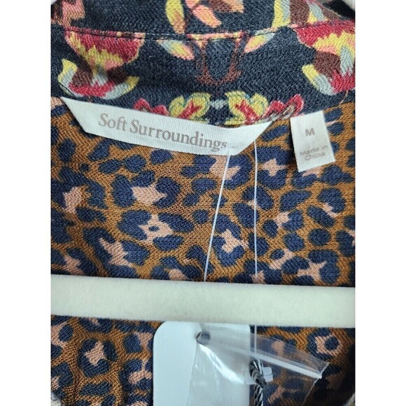 Soft Surroundings Icon Print Mix Tunic Shirt Black Thrush Sz M NWT *Flawed* - Picture 7 of 14